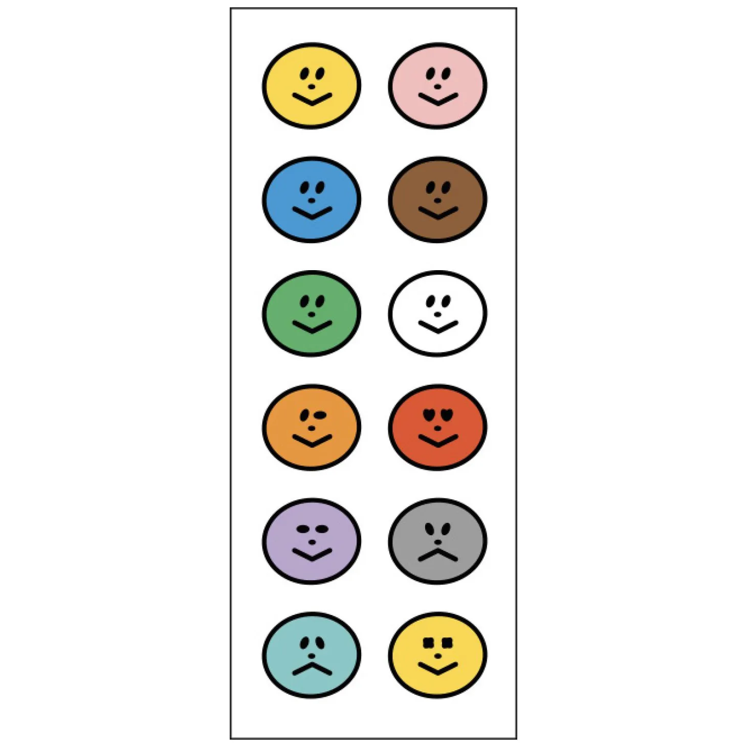2pcs Mini Smile Removable Sticker Set
