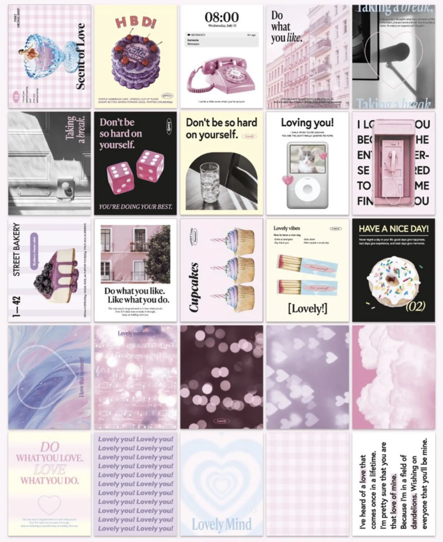 50pcs Moodscape Background Sticker Set