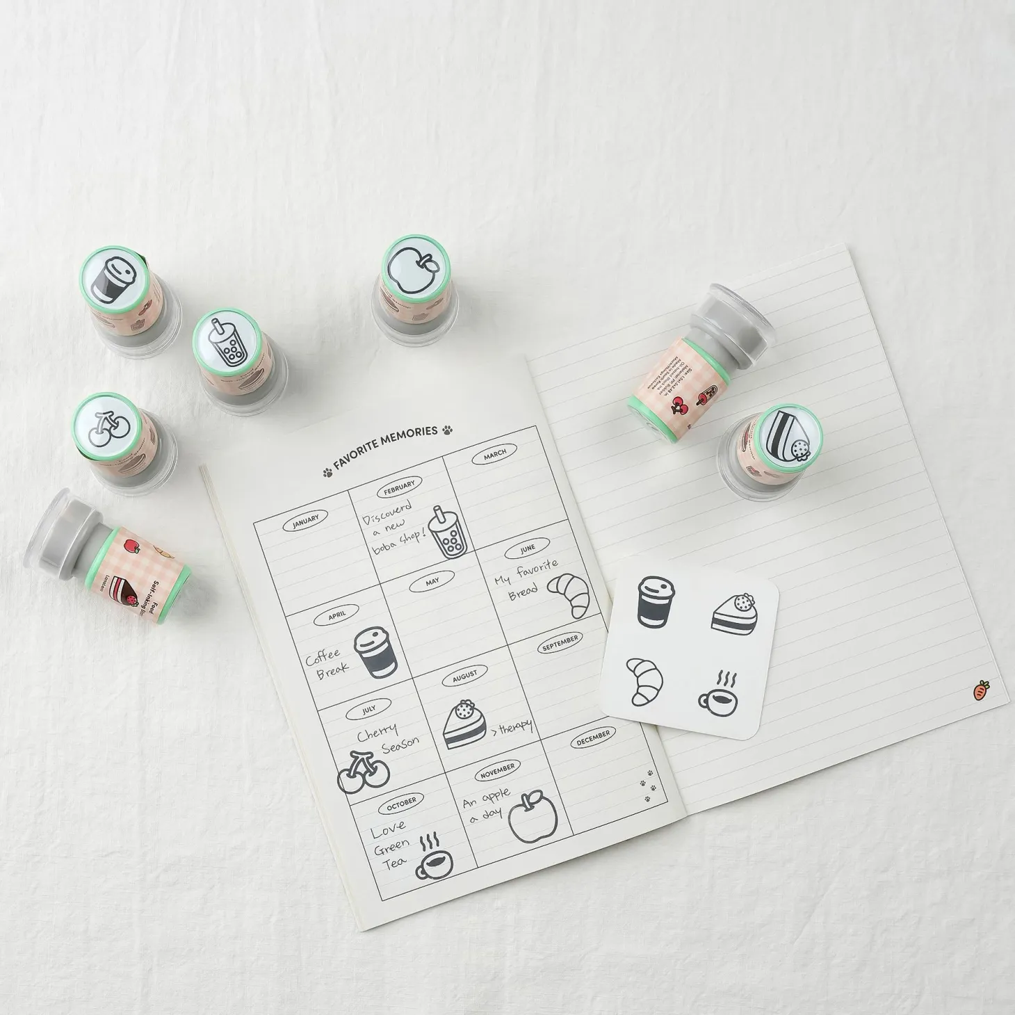 4pcs Self-inking Stamp Set
