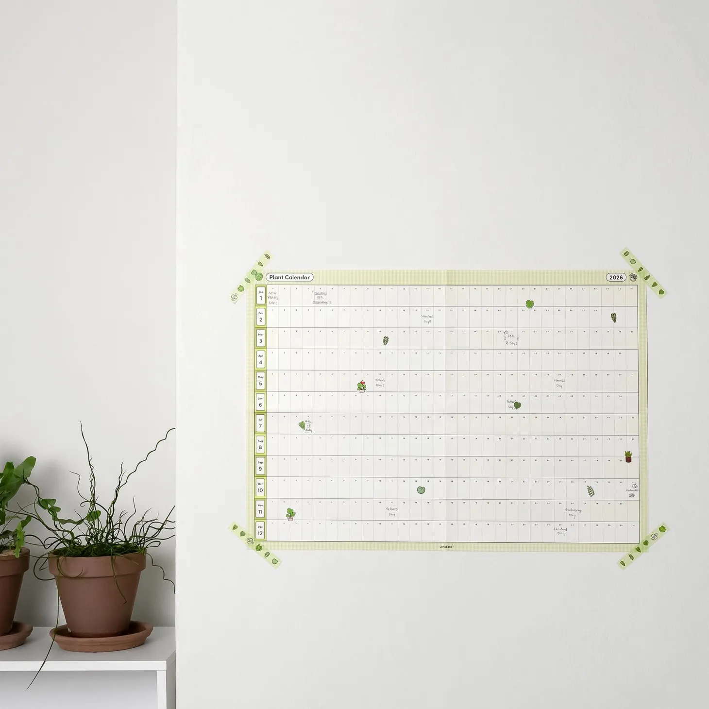 2026 Plant Yearly Calendar Poster