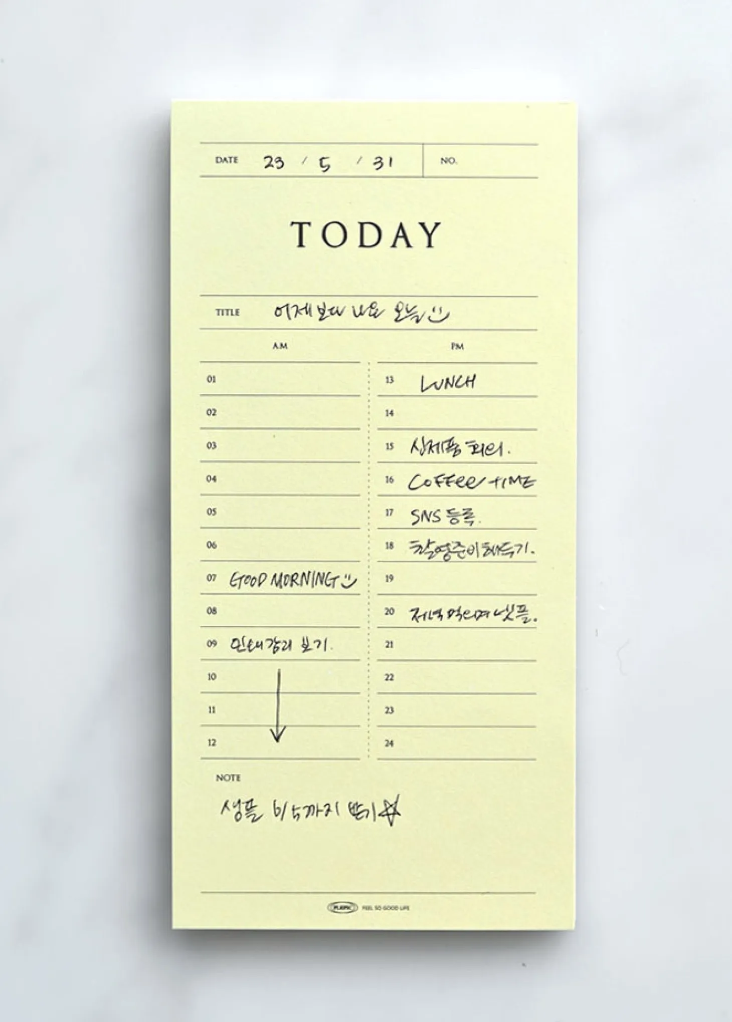 Pop-up Standing Schedule Memo Pad