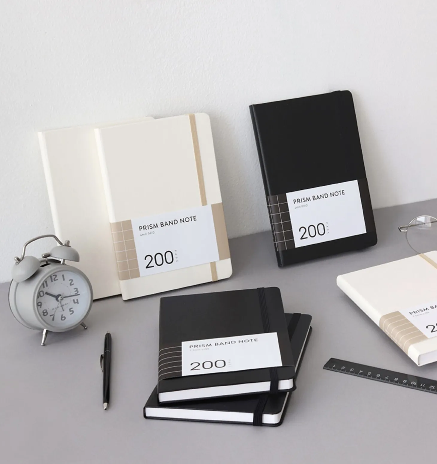 Prism 200p Hardcover Band Grid Notebook