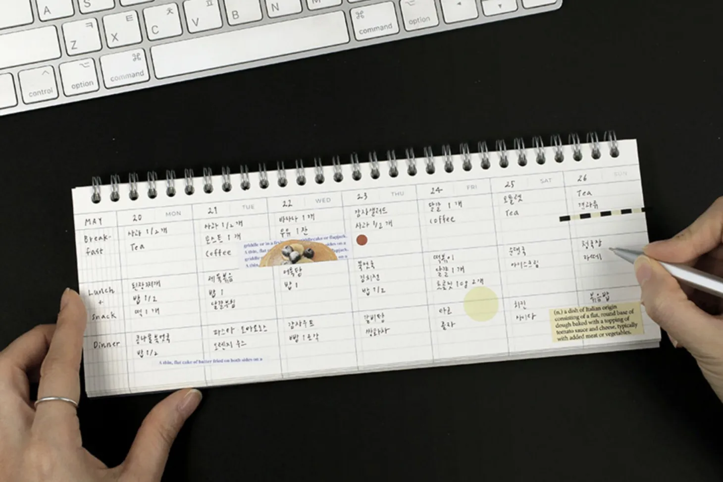 3-Row Desk Weekly Scheduler