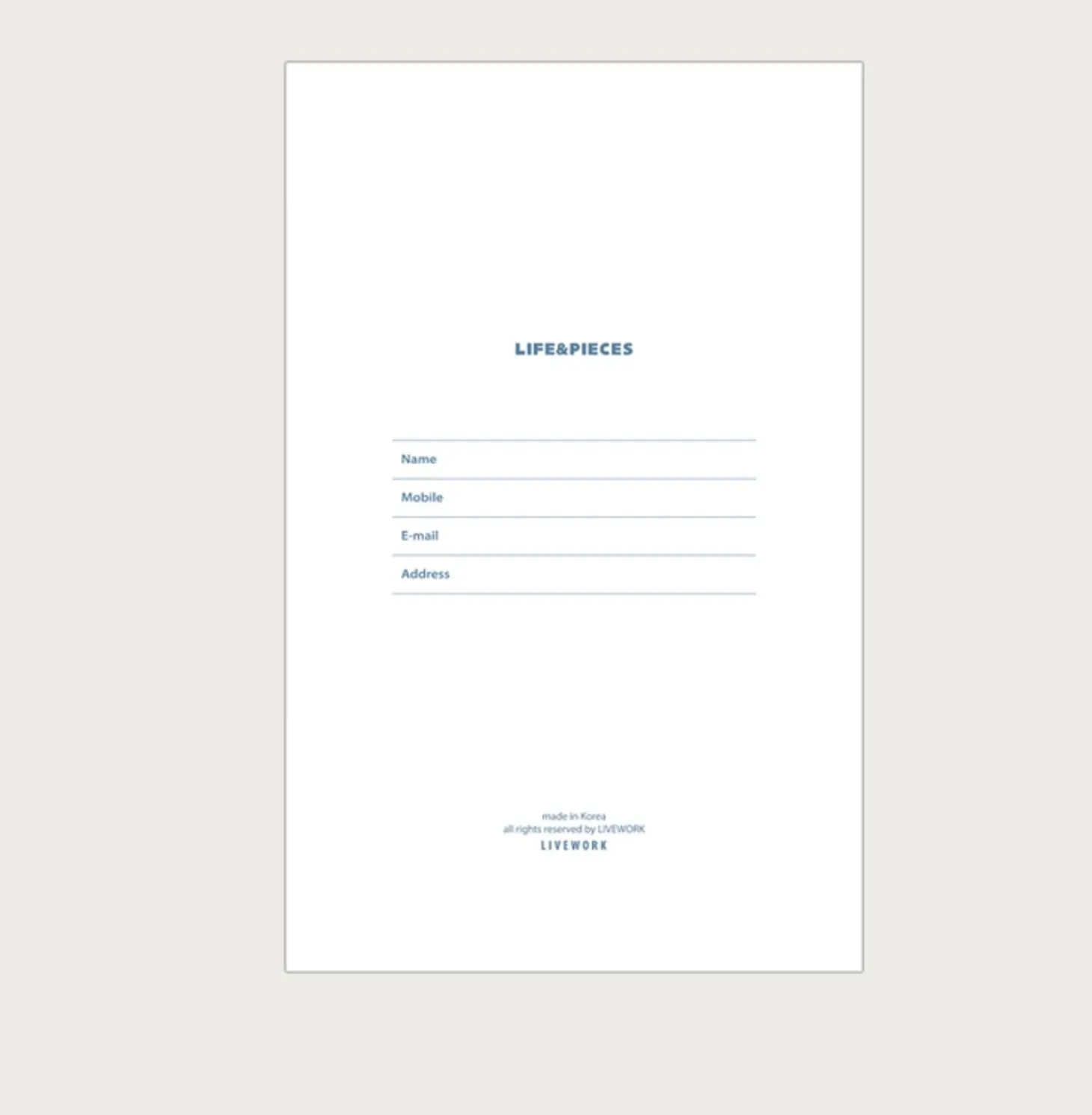 Small Life & Pieces Half Year Planning Journal