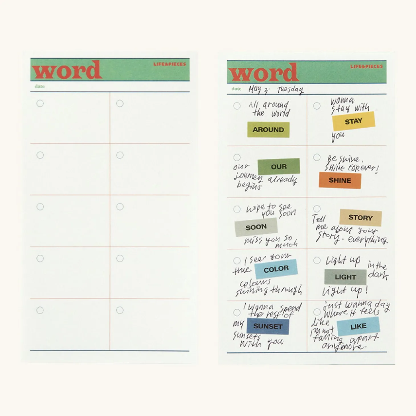 Small Life&Pieces Themed Notepad