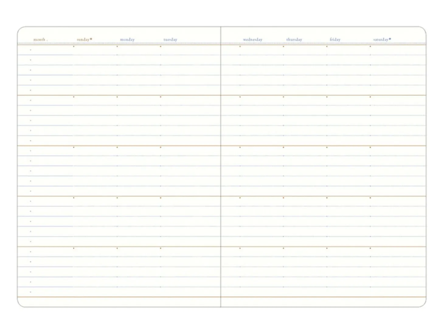 Small 6 Month Daily Manager Planner