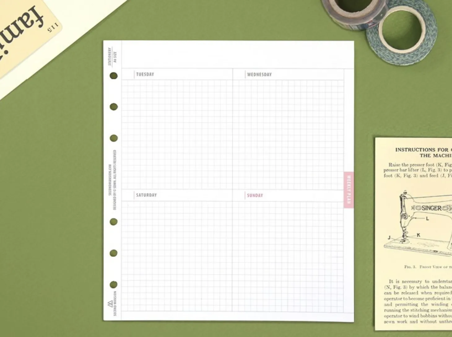 Square Plan 6 Ring A6 Wide Note Refill