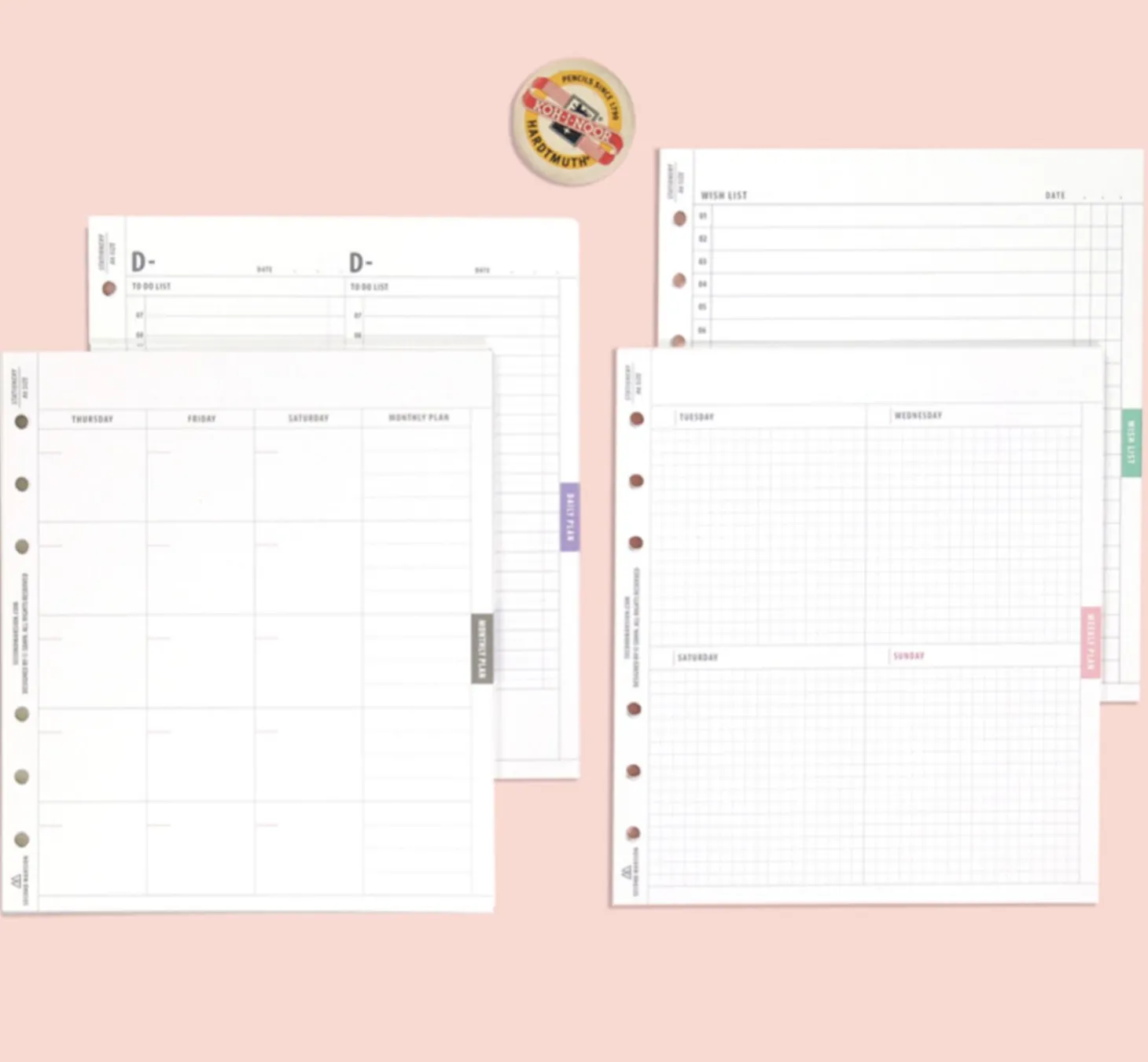 Square Plan 6 Ring A6 Wide Note Refill