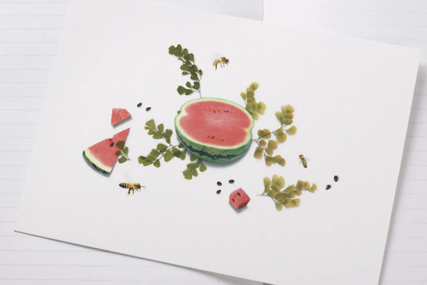 Watermelon Pressed Fruit Sticker