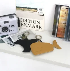 Whale Vegan Leather Key Ring
