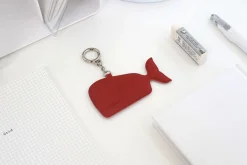 Whale Vegan Leather Key Ring